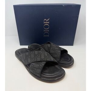 Dior Alias Oblique Jacquard Sandal Black Size 12 US 45 EU